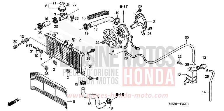 RADIATOR (CBF600N/NA) for CBF600N ABS NOIR (NH1) from 2004